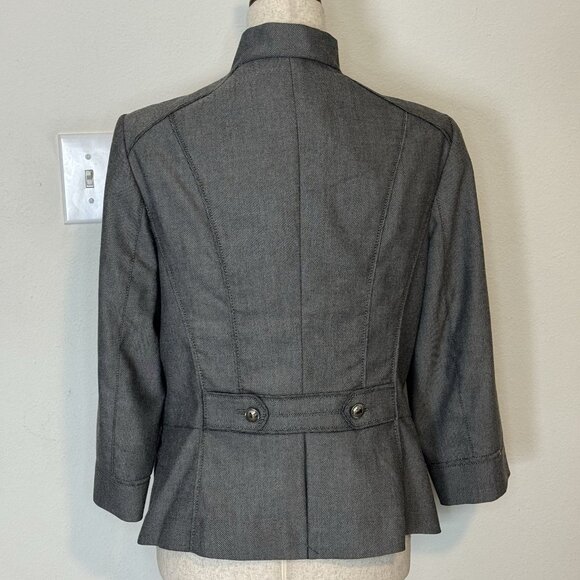 WHBM White House Black Market Blazer Jacket Long Sleeve Women's Size 14 Gray - Picture 3 of 16